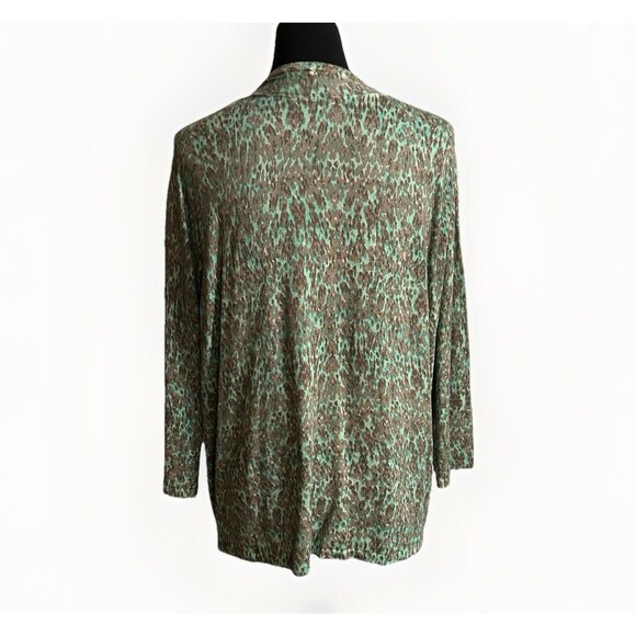 Soft Surroundings Green Speckled Abstract Open Front Cardigan Women’s 1X NWT - Picture 3 of 7